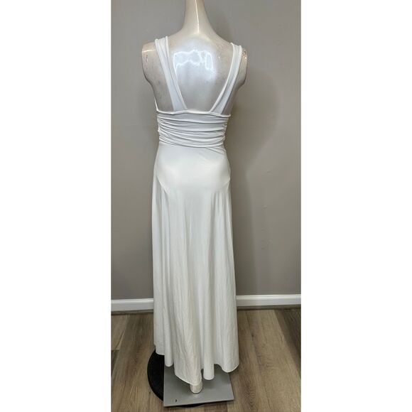 Maygel Coronel Orinoco Rosette Halter Midi-Dress In Off White Size ONE SIZE $510 - Picture 7 of 10